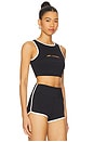 view 2 of 4 Two Tone Cut Out Sports Bra in Black & White