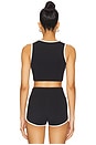view 3 of 4 Two Tone Cut Out Sports Bra in Black & White