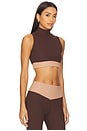 view 2 of 4 Ribbed Contrast Bodhi Sports Bra in Dark Oak & Taupe
