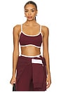 view 1 of 4 Monica Sports Bra in Burgundy & Cream