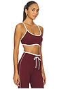 view 2 of 4 Monica Sports Bra in Burgundy & Cream