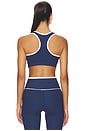 view 3 of 4 Ribbed V Sports Bra in Navy & White
