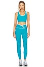 view 4 of 4 Ribbed Gym Bra 2.0 in Aqua & White