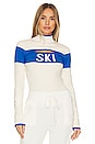 view 1 of 4 Cut Out Ski Sweater in Cream & Blue Flame