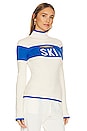 view 2 of 4 Cut Out Ski Sweater in Cream & Blue Flame