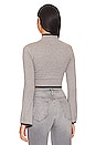 view 3 of 4 Ski Bell Sleeve Cashmere Sweater in Heather Gray & Dark Gray