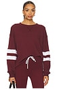 view 1 of 4 Varsity Sweatshirt in Burgundy & Cream