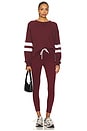 view 4 of 4 Varsity Sweatshirt in Burgundy & Cream