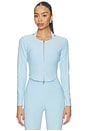 view 1 of 5 Stretch Zip Up Cardigan in Sky