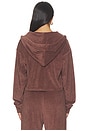 view 4 of 5 Terry Classic Zip Up Sweatshirt in Chocolate Brown