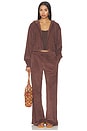 view 5 of 5 Terry Classic Zip Up Sweatshirt in Chocolate Brown