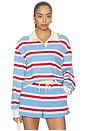 view 1 of 4 PULL STRIPED COTTON JERSEY RUGBY in Blue, Red, & White