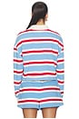 view 3 of 4 PULL STRIPED COTTON JERSEY RUGBY in Blue, Red, & White