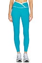 view 1 of 4 Ribbed Two Tone Veronica Legging in Aqua & White