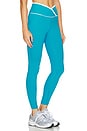 view 2 of 4 Ribbed Two Tone Veronica Legging in Aqua & White