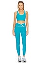 view 4 of 4 Ribbed Two Tone Veronica Legging in Aqua & White