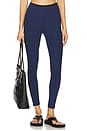 view 1 of 6 Ribbed Track Legging in Navy & Black