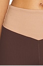view 6 of 6 Ribbed Two Tone Dip Legging in Dark Oak & Taupe