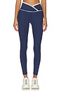 view 1 of 6 Ribbed Two Tone Veronica Legging in Navy & White