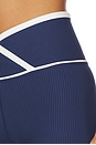 view 6 of 6 Ribbed Two Tone Veronica Legging in Navy & White