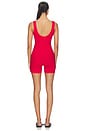 view 3 of 4 COMBISHORT RIBBED JOHANNA ONESIE in Cherry