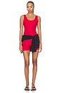 view 4 of 4 COMBISHORT RIBBED JOHANNA ONESIE in Cherry