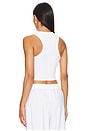 view 3 of 4 Racer Crop Tank in White