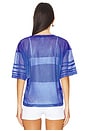 view 3 of 4 T-SHIRT CROPPED EN JERSEY TOUCHDOWN in Cobalt