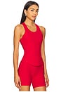 view 2 of 4 Ribbed Sporty Tank Top in Cherry