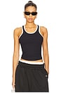 view 1 of 4 Ribbed Sporty Tank Top in Black & White