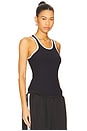 view 2 of 4 Ribbed Sporty Tank Top in Black & White