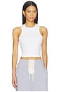 view 1 of 4 Racer Crop Tank Top in White
