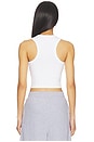 view 3 of 4 Racer Crop Tank Top in White
