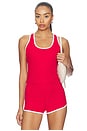 view 1 of 4 DÉBARDEUR SPORT CUT OUT BACK TANK in Cherry & White