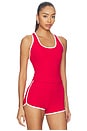 view 2 of 4 DÉBARDEUR SPORT CUT OUT BACK TANK in Cherry & White