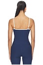 view 3 of 4 DÉBARDEUR RIBBED BRALETTE TANK TOP in Navy & White