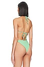 view 3 of 4 Rib String Bikini Top in Green Watermelon