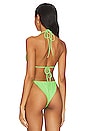 view 3 of 4 Rib String Bikini Top in Neon Kiwi