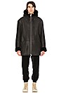 view 2 of 5 Hooded Shearling Coat in True Onyx