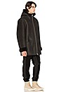 view 3 of 5 Hooded Shearling Coat in True Onyx