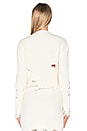 view 3 of 4 Destroyed Crop Boucle Sweater in Off White