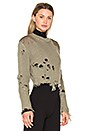 view 2 of 4 Destroyed Cropped Patch Sweater in Forest