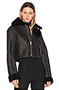 view 2 of 5 Cropped Lamb Shearling Flight Coat in True Onyx