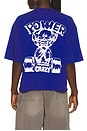 view 1 of 4 Power Crazy Crop Tee in Blue & White