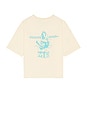 view 1 of 3 Coming Soon Me Crop Tee in Cream & Teal