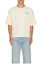 view 3 of 3 Coming Soon Me Crop Tee in Cream & Teal