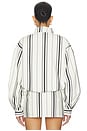 view 3 of 4 BLOUSON STACY COTTON BOXY in Off White Striped