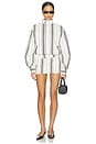 view 4 of 4 BLOUSON STACY COTTON BOXY in Off White Striped