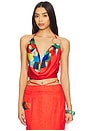 view 1 of 5 Athena Ring Top in Red Geometric