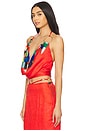 view 3 of 5 Athena Ring Top in Red Geometric
